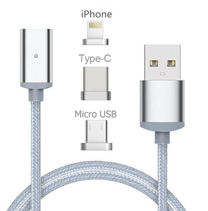 3 in 1 Magnetic Snap Charging Cable for iOS or Android