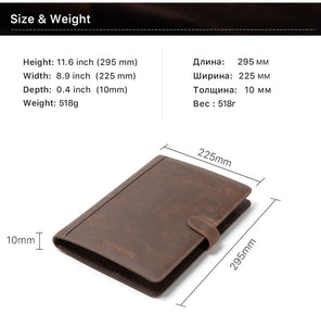 Genuine Cowhide Leather Bag For 10.5" Tablets (Apple, Samsung, Huawei, etc)
